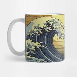 Chinese Waves Illustration Background Mug